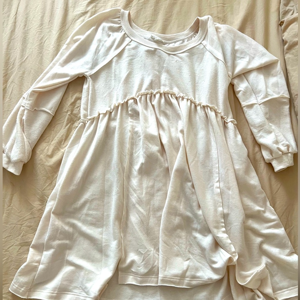 Soft Cream Long Sleeve Dress